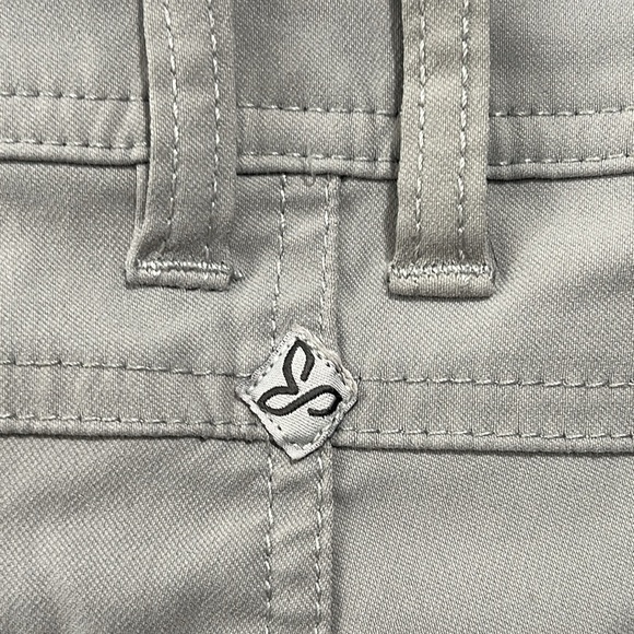 Prana nylon hiking pants size 8 women’s light gray roll up to Capri - Picture 7 of 16
